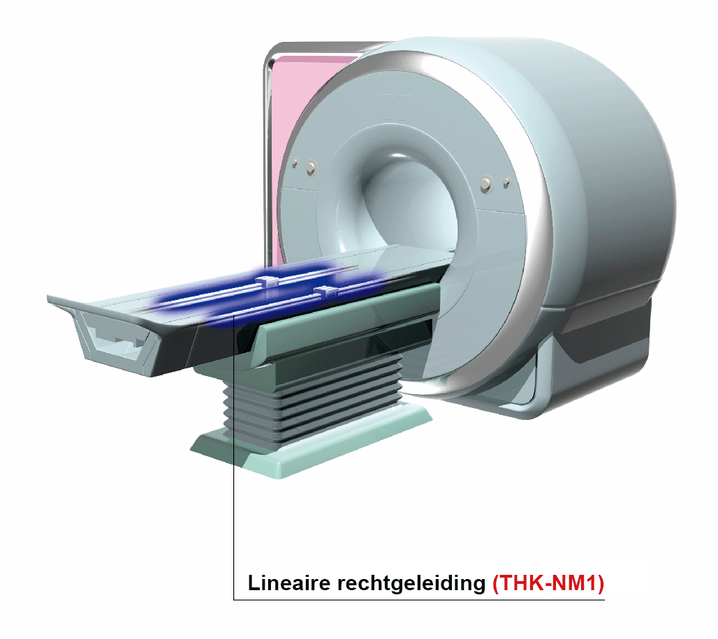 Lineaire rechtgeleidingen gemaakt van THK-NM1 in de MRI-scanner